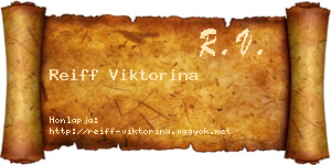 Reiff Viktorina névjegykártya